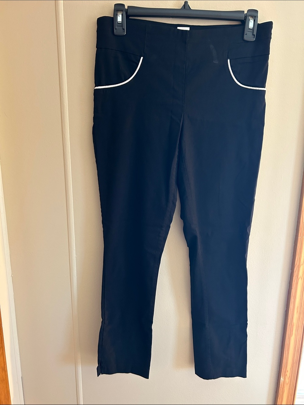 Joe B Black Straight Leg Pants with White Pocket Trim